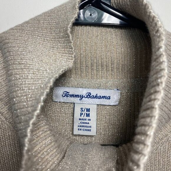 Tommy Bahama Shimmer Bonita Zip Poncho in Camel Heather - Picture 4 of 6